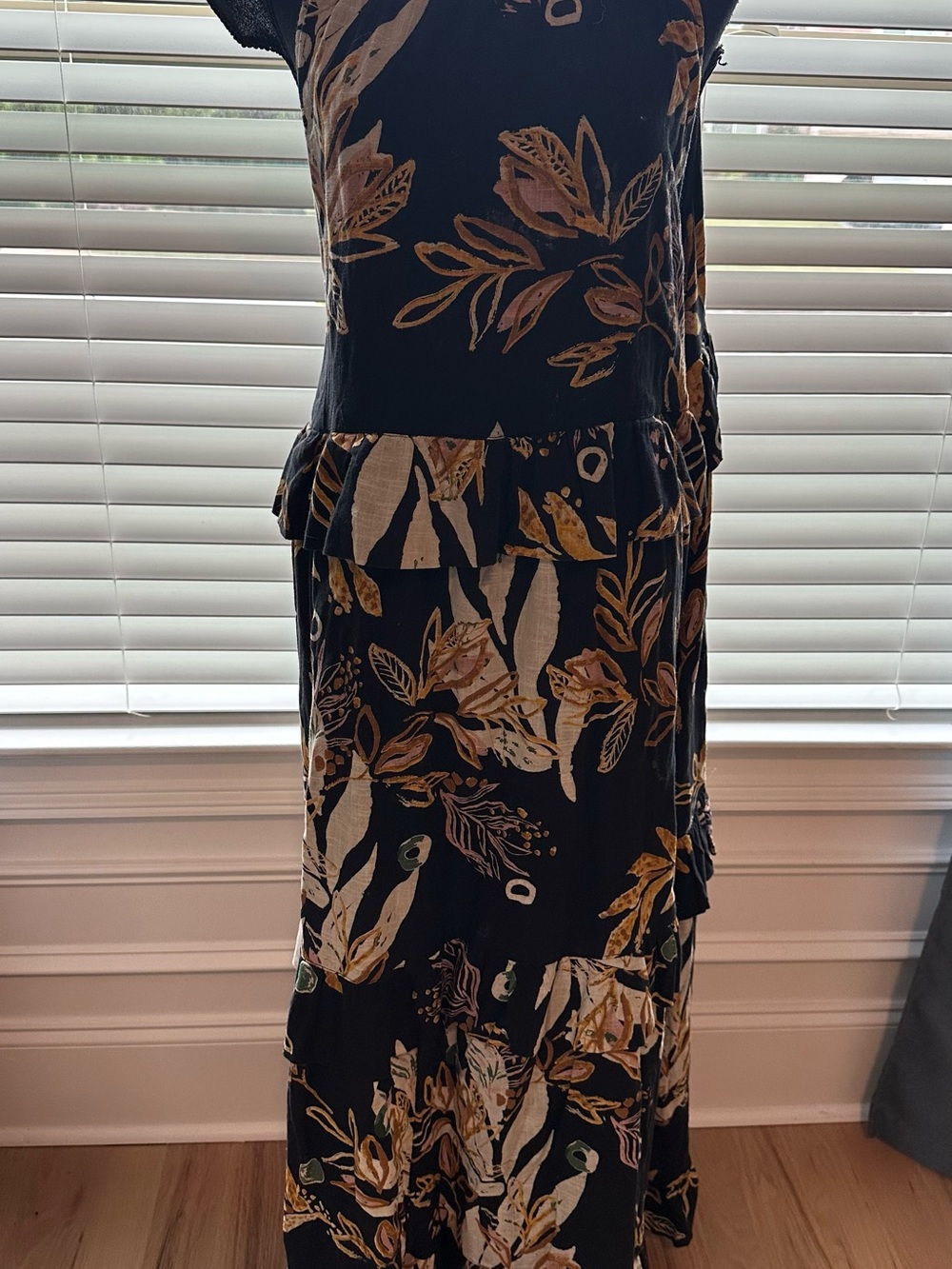 Free People Black Floral Tiered Halter Maxi Dress - Picture 2 of 4